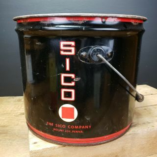 RARE Antique Vintage Sico Motor Oil Can Bucket Pail Penn Penna 3