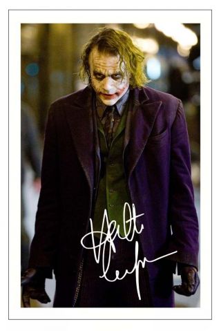 Heath Ledger The Dark Knight Signed Photo Print The Joker Batman