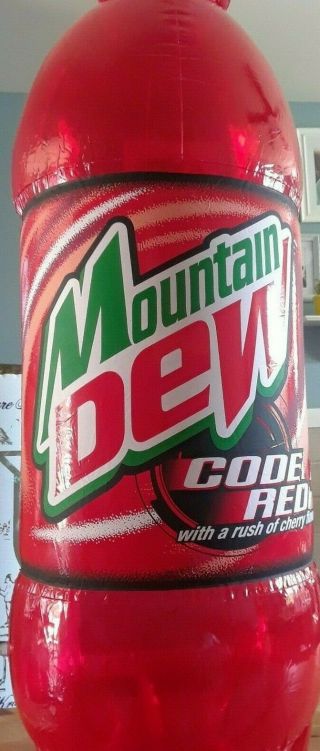 Mountain Dew Code Red Inflatable Bottle - Collectible Soda Advertising Blow Up