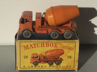 Matchbox Lesney 26 B4 Fogden Concrete Truck W Gpw & Orig Type D2 Box