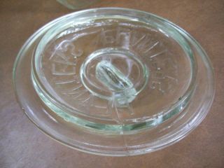 Vtg MR PEANUT PLANTERS GLASS HEXAGONAL JAR CANISTER w/COVER / LID USA Made 8