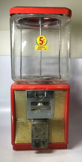 Vintage Northwestern Model 60 Gumball Vending Machine 5 Cents 5c