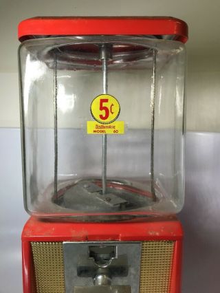 Vintage Northwestern Model 60 Gumball Vending Machine 5 Cents 5c 2