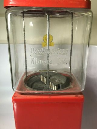 Vintage Northwestern Model 60 Gumball Vending Machine 5 Cents 5c 7