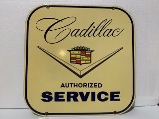 Cadillac Authorized Service Vintage Style Porcelain Sign
