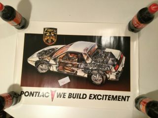 Pontiac Fiero Announcement Sema Promotional Poster Approximately 24 " X 16 1/2 "