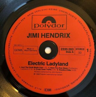 Jimi Hendrix Experience - Electric Ladyland - 1972 Germany Press VG, 5