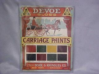 Vintage Devoe & Raynolds Co Devoe Gloss Carriage Paints Display Easel Back