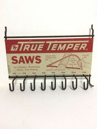 Vintage True Temper Hand Saw Display Rack Store Sign & Extra Blades