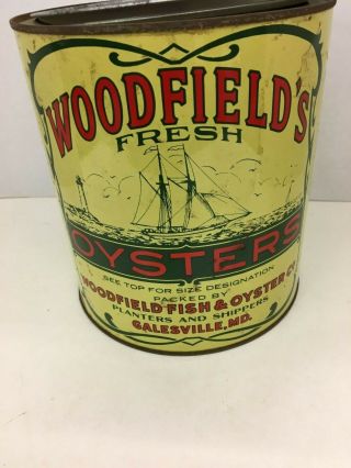 Woodfields Fish & Oyster Co.  Oyster Can Galesville,  MD. 2