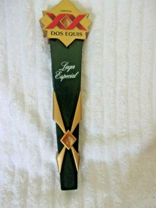 Dos Equis Lager Especial Mexican Beer Tap Handle 11.  5 " Green Gold Keg Tap Knob