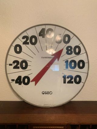 Vintage Rare Jumbo Dial The Ohio Thermometer Co.  Thermometer 18 "