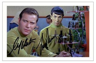 William Shatner & Leonard Nimoy Star Trek Signed Photo Print Autograph