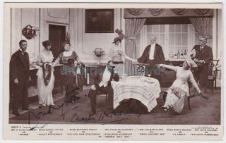 Stage Actress Doris Lytton And Charles Hawtrey.  Never Say Die.  Signed Postcard
