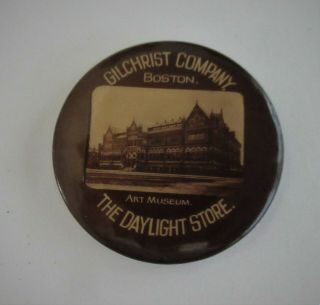 Antique Advertisement Pocket Mirror,  Gilchrist Co Boston Art Museum Daylight Stor