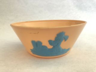 Vintage Hanna Barbera 1961 Huckleberry Hound Plastic Cereal Bowl Made In The Usa