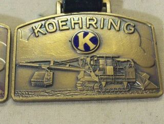 vintage KOEHRING FACTORY REGISTERED OPERATOR 2 DRAGLINE ADVERTISING WATCH FOBS 6