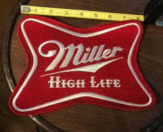 Rare 1960s Large Miller Brewing High Life Beer Cloth Patch 8x 6 Inches Nos