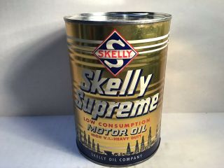 Vintage Skelly Oil Can Quart NOS Gas Rare Handy Sign Sunoco Texaco Mobil Shell 4 4