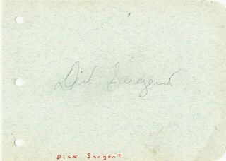Dick Sargent : Actor Vintage Page Signed