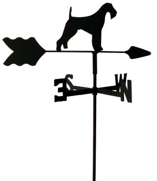 Airedale Terrier Garden Weathervane Wrought Iron Look Made In Usa Tls1002in