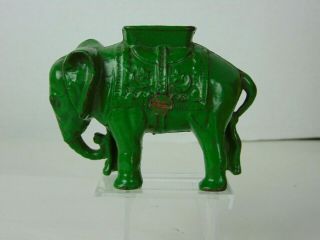 Antique A C Williams Painted Cast Iron Elephant Still Bank Piggy Bank 3