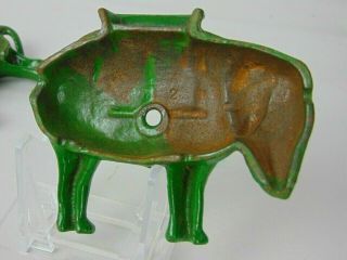 Antique A C Williams Painted Cast Iron Elephant Still Bank Piggy Bank 8