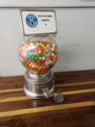 Vintage Ford 10 Cent Gumball Candy Machine Plastic Globe No Key Have Lock