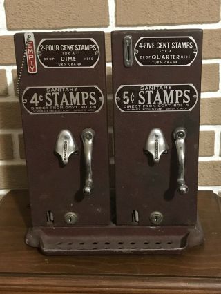 Schermack 4 & 5 Cent Sanitary Stamp Vending Machine Double Machine