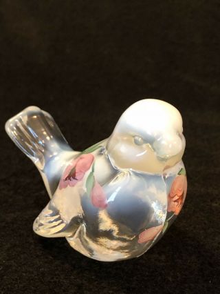 Vintage Fenton Opalescent Hand Painted Art Glass Sparrow S Davis