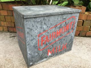Vintage Fairmont Milk Dairy Front Porch Metal Milk Man Box