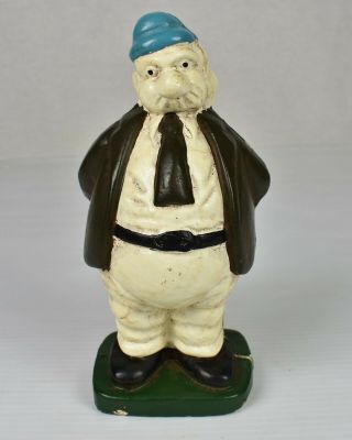 Vintage Cast Iron Wimpy (popeye The Sailor Man Character) Coin Still Bank