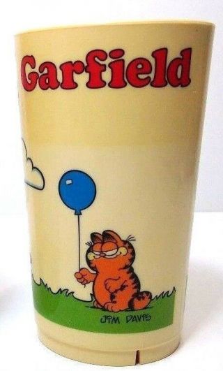 Vtg 70s Garfield The Cat Plastic Tumbler Cup Mug Jim Davis Cartoon 1978 Vintage
