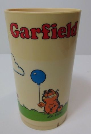 Vtg 70s Garfield the Cat Plastic Tumbler Cup mug Jim Davis Cartoon 1978 Vintage 2