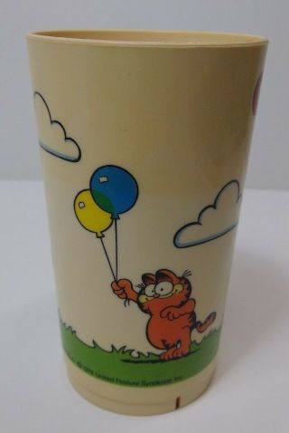 Vtg 70s Garfield the Cat Plastic Tumbler Cup mug Jim Davis Cartoon 1978 Vintage 3