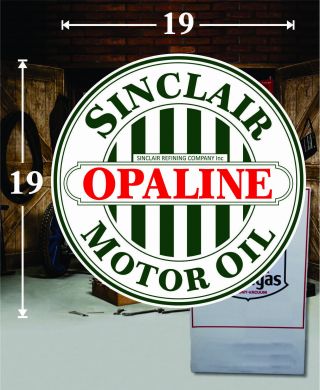 (1) 19 " X 19 " Sinclair Opaline Gas Oil Vinyl Decal Lubester Oil Pump Can Lubster