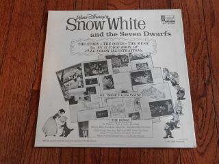 WALT DISNEY SNOW WHITE AND THE SEVEN DWARFS LP Disneyland ST 3906 2