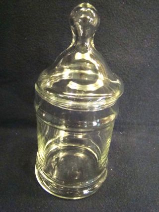 Apothecary Jar Candy Dish Wedding Display 1950s Clear Glass Approx 7 " Tall @h