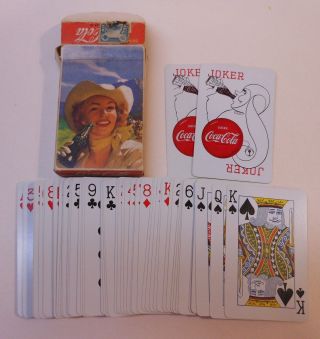 Vintage Coca Cola 1951 " Cow Girl " Deck Of Playing Cards