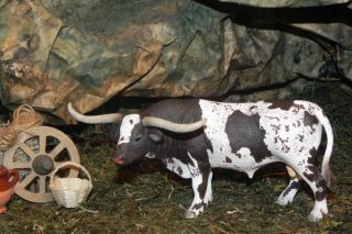 Retired Schleich Texas Longhorn Bull Figurine For 3.  5 " Farm Animal Wild West