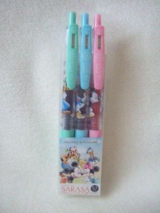 Disney Store Japan Sarasa Three Color Ballpoint Pen Mickey Minnie Donald