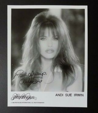 Andi Sue Irwin Autograph Signed 8x10 1998 Penthouse Pet Of The Year Photo