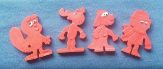 1969 Lucky Charms Springys: Rocky,  Bullwinkle,  Underdog,  Lucky (cereal Premiums)