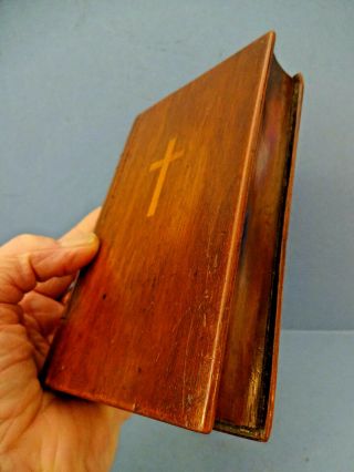 Early Edwardian Antique Treen Church Bible Book Money Box C 1900 - 10
