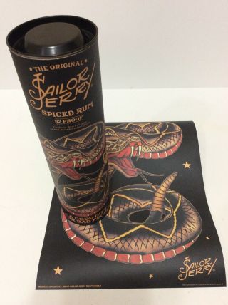 Limited Edition Sailor Jerry Spiced Rum Collectors Tin/rattle Snake Print