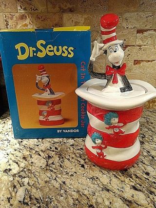 Dr.  Seuss 2001 Cat In The Hat Ceramic Cookie Jar