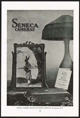 1910s Antique Vintage Seneca Camera Indian Maiden Photo Print Ad A