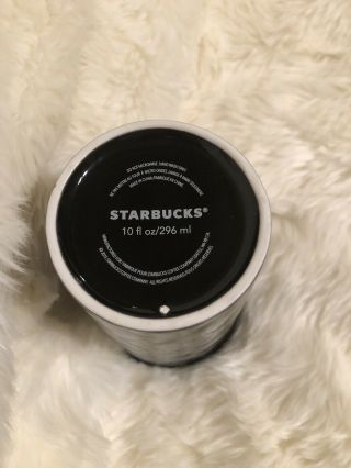 Starbucks Black Quilted Ceramic Tumbler Mug Siren 10 Oz Red Lid NWOT 3
