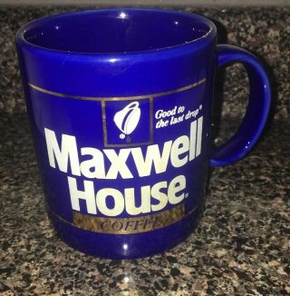 Vintage Maxwell House Coffee Mug,  Great Deep Blue Color.  Coffee Mug