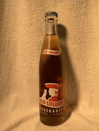 Full 10oz Old Colony Ginger Ale Acl Soda Bottle Orange Crush Salisbury,  N.  C.